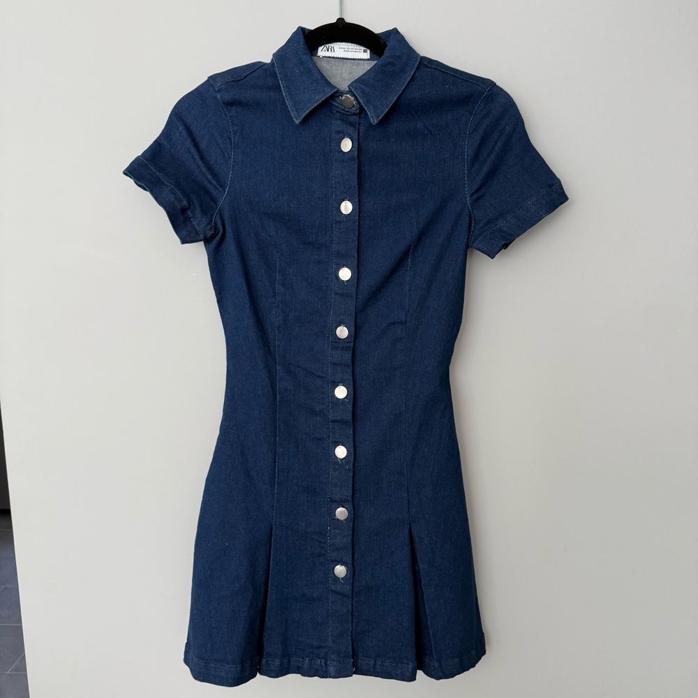 Zara Denim Dress with Button Front